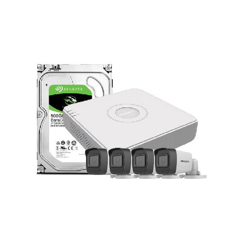 Hik HD-TVI 4ch Hi-res Dvr 4 Cam Base Kit